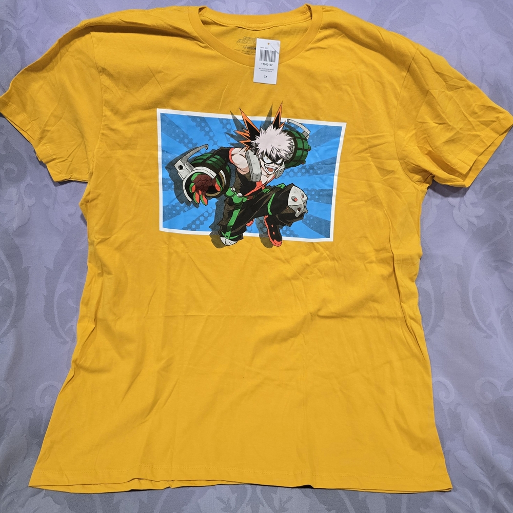 My Hero Academia (Katsuki Bakugo) Anime Yellow T-Shirt 2XL